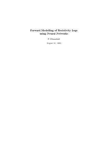 Forward Modelling of Resistivity Logs using Neural Networks - Liacs