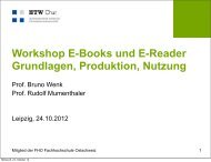 Workshop E-Books und E-Reader Grundlagen, Produktion, Nutzung