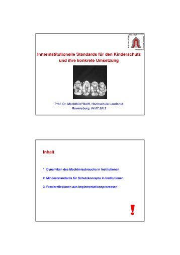 Innerinstitutionelle Standards für den Kinderschutz und ihre ...