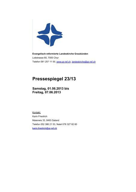 Pressespiegel 23_13 vom 01.06. bis 07.06.2013.pdf - Evangelisch ...