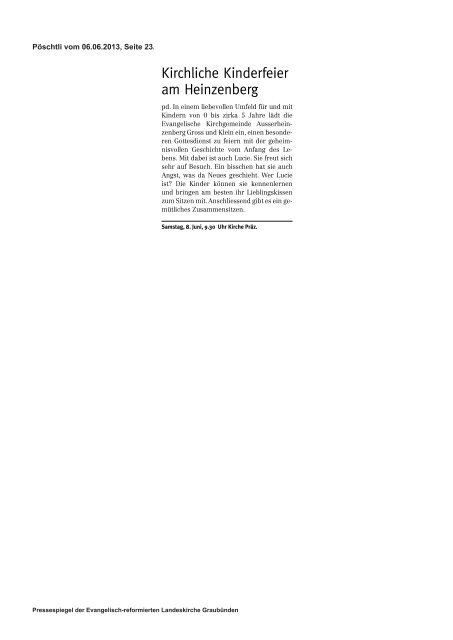 Pressespiegel 23_13 vom 01.06. bis 07.06.2013.pdf - Evangelisch ...