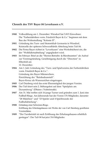 Chronik des TSV Bayer 04 Leverkusen e.V.