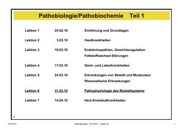 Pathobiologie/Pathobiochemie Teil 1 - Alex Eberle