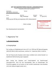 Motivenbericht - beim Niederösterreichischen Landtag