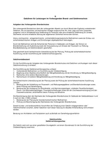 Gebühren für Leistungen im vorbeugenden Brand - Der Wetteraukreis