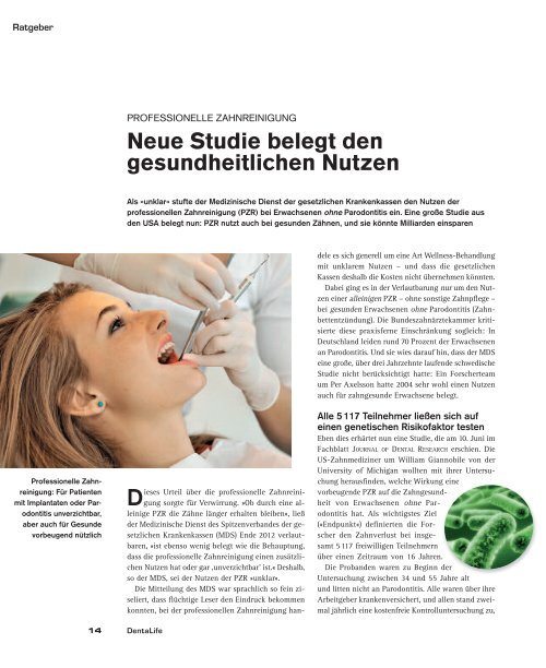Aktuelle Ausgabe 01/2013 - Dr. med. dent. Christian Gobrecht
