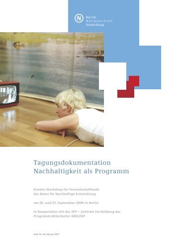 Nachhaltigkeit als Programm - Rat für Nachhaltige Entwicklung