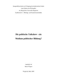 Die politische Talkshow - ein Medium politischer Bildung?