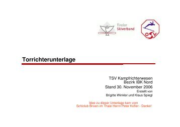 Einweisung für Torrichter - TSV-Landeck