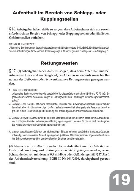 Schifffahrt-ArbeitnehmerInnenschutzverordnung ... - Arbeitsinspektion