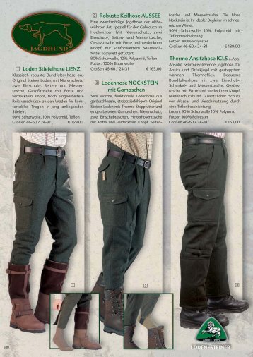 1 Loden Stiefelhose LIENZ 2 Robuste Keilhose AUSSEE 3 ...