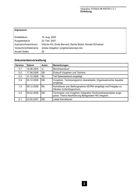 Integration STRADA → MISTRA Vorgehenskonzept