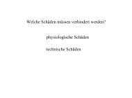 Welche Schäden müssen verhindert werden? physiologische ...