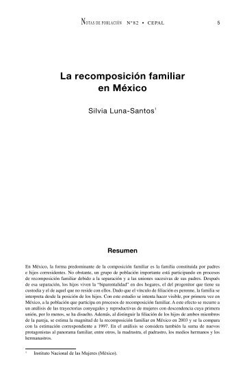 Silvia Luna-Santos La recomposición familiar en México - Cepal