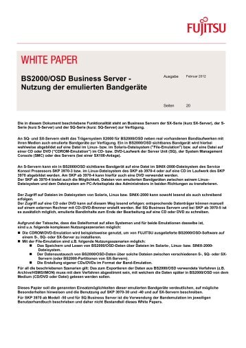 White Paper: BS2000/OSD Business Server - Nutzung der ... - Fujitsu