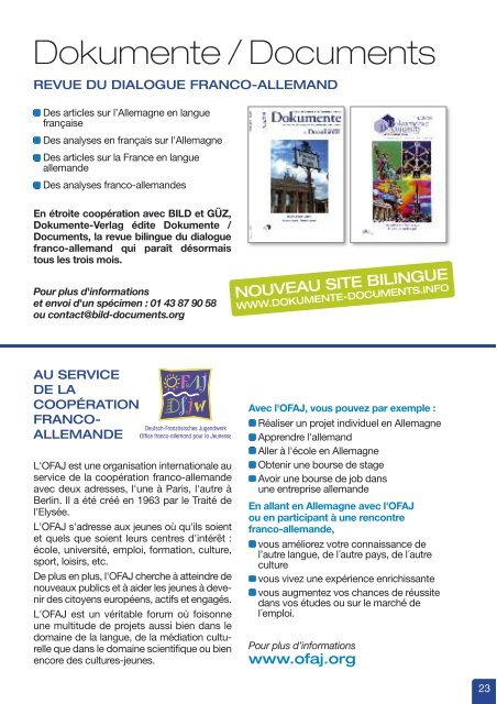 Brochure "A la rencontre de la jeunesse allemande" - BILD - Bureau ...