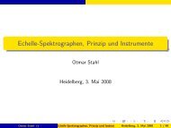 Echelle-Spektrographen, Prinzip und Instrumente (O. Stahl