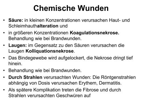 Verschiedene Wundtypen, Grundlagen der Wundversorgung