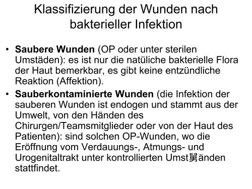 Verschiedene Wundtypen, Grundlagen der Wundversorgung