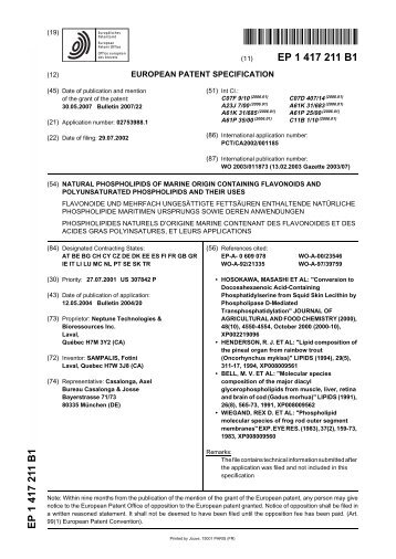 European patent specification - esteembrand