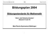 Bildungsplan 2004 - Max-Planck-Gymnasium, Böblingen