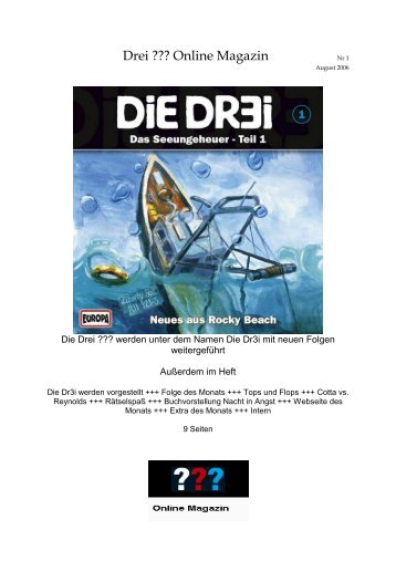 Drei Fragezeichen Online Magazin Ausgabe 1 August