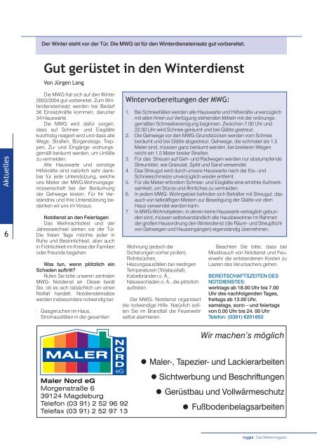 W WG-Mietermagazin - MWG