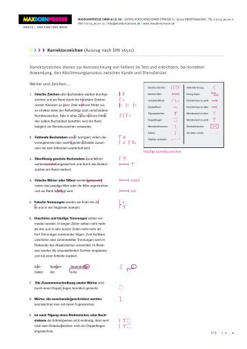 Korrekturzeichen - MaxDornPresse