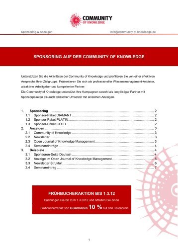 Mediadaten - Community of Knowledge