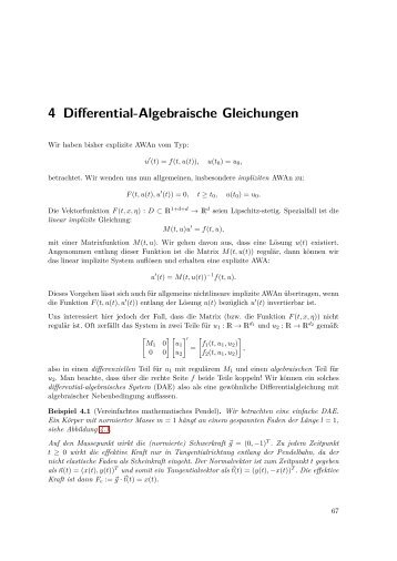 4 Differential-Algebraische Gleichungen - Lehrstuhl Numerische ...