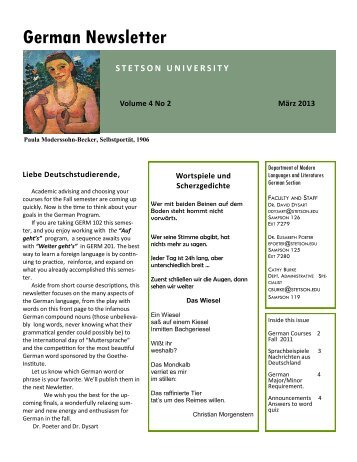 German Newsletter - Stetson University