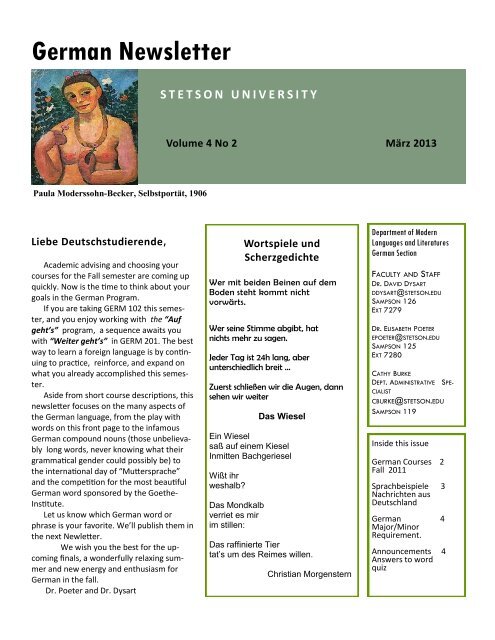 German Newsletter - Stetson University