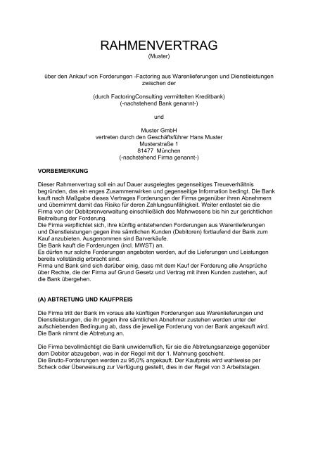 RAHMENVERTRAG
