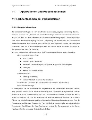 11. Applikationen und Probenentnahmen 11.1 ... - AG Wolfrum