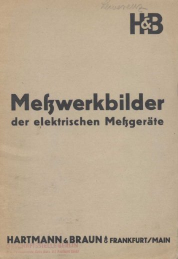 H&B - Meßwerkbilder der elektrischen Meßgeräte - bei Historische ...