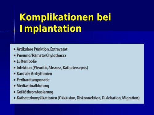 Dauerhafte zentralvenöse Kathetersysteme - AKE