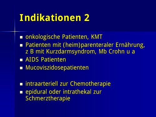 Dauerhafte zentralvenöse Kathetersysteme - AKE