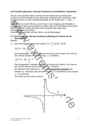 27 Verhalten gebrochen rationaler Funktionen im ... - Extremstark.de
