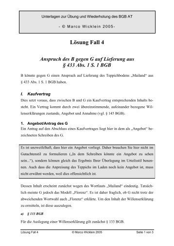 Lösung Fall 4 - Dr. Marco Wicklein