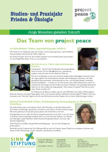 Das Team von project peace - Katharina Werk