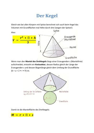 Der Kegel - Mathe Online