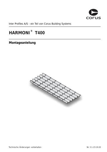 Montageanleitung - Harmoni®T400 - Tata Steel in Deutschland