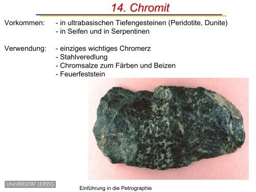 Einführung in die Petrographie/Petrologie - "Akzessorische Minerale ...