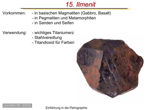 Einführung in die Petrographie/Petrologie - "Akzessorische Minerale ...