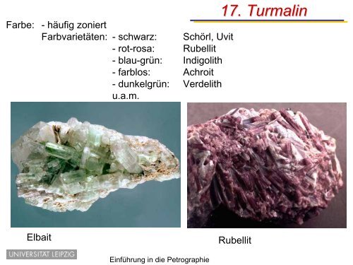 Einführung in die Petrographie/Petrologie - "Akzessorische Minerale ...