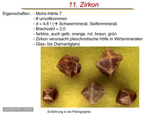 Einführung in die Petrographie/Petrologie - "Akzessorische Minerale ...