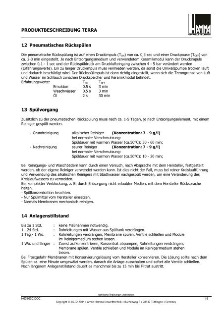 H03803C.doc - Armin Hamma Umwelttechnik