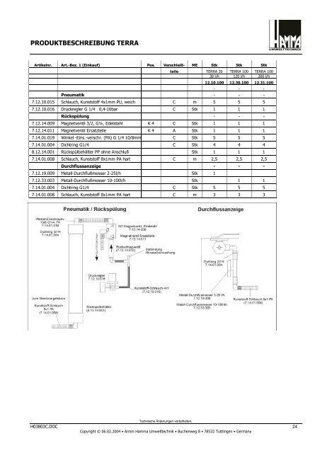 H03803C.doc - Armin Hamma Umwelttechnik