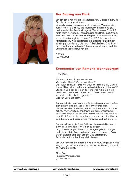 Der Beitrag von Nadine Fenske: - Anti-Ärger-Institut Ramona ...