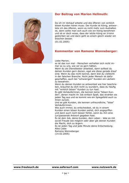 Der Beitrag von Nadine Fenske: - Anti-Ärger-Institut Ramona ...